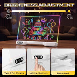 LED Drawing Board for Kids Girls - 16" Rechargeable Light Up Glow Pad with 15 Light Effects & 12 Markers,Display Booths,Erasable Doodle Board Art Crafts Kit, Birthday Gifts for Girls Boys Ages 3-12