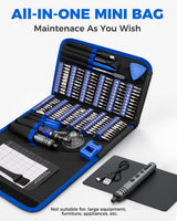 Mini Electric Screwdriver Set 140-IN-1: UnaMela Small Electric Screwdriver Cordless - 120 Precision Bits, 5 Torque Settings, LED Light, Magnetic Power Screwdriver Repair Tool Kit for PC RC Electronics