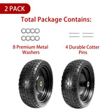 LTNICER 13" Flat Free Tires Compatible with Gorilla Carts,4.00-6 Solid Rubber Wheels with 5/8"Bearings,2.1"Offset Hub for Wagon Tire,Trailer Tire,Wagon Wheel Replacement,13 Trailer Tire Wheel(2-Pack)