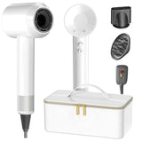 Hair Dryer with Carry Case, 160000 RPM Professional High-Speed Blow Dryer 200 Millions Negative Ionic Care Hair Dryer for Fast Drying, Low Noise Hairdryer, Travel with Magnetic Diffuser&Nozzle, White