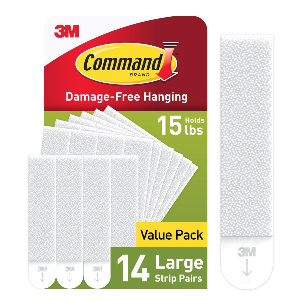 Command 15 lb Large Picture Hanging Strips 28 Pairs (56 Strips), Damage-Free Hanging Picture Hangers, No Tools Wall Hanger for Home Decor, White Adhesive