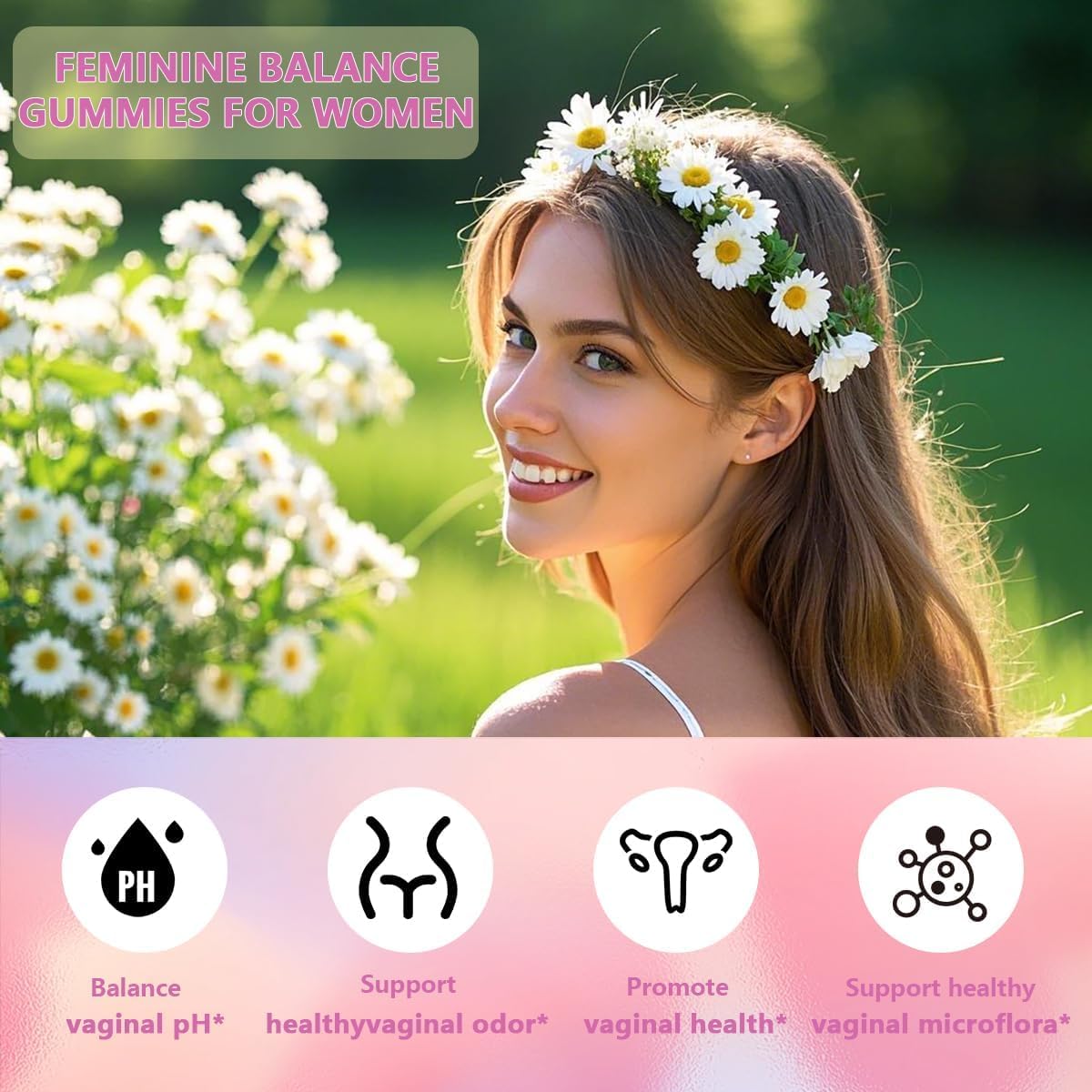Vital Natural Feminine Balance Gummies for Women Health, Hawaiian Pineapple Flavor, Vegan, Gluten-Free ，Supports Women Vitality & Gut Health - 60 Gummies (2)