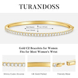 Turandoss Dainty Tennis Bangle Bracelets for Women