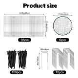 6 Sets of 24'' x 12'' Garden Plant Protectors from Animals with Detachable Covers, Metal Plant Cage Chicken Wire Cloche with Ground Stakes and Nylon Tie, Wire Plant Cage to Keeping Bunny Animals Out