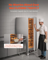 VEVOR Hot Box Food Warmer, 16-Tier Large Concession Warmer with Water Tray, Single-door and Adjustable Shelves, Stainless Steel Food Warmer Cabinet, Ideal for Storing Pizza, Chicken, Restaurant