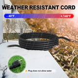 EP 50 Ft Outdoor Extension Cord with 3 Electrical Power Outlets - 16/3 SJTW Black Cable with 3 Prong Grounded Plug for Safety Great for Christmas Lights, Garden and Major Appliances