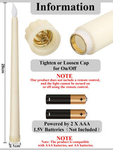 Treela 24 Pcs Flameless Taper Candles Battery Operated Bulk Fake 11 Inch Candles Light LED Candlesticks Flickering Tapered for Wedding Halloween Christmas Decoration(Ivory,Basic)