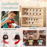 100pcs Little Jesus Figures in Bulk, Multicolor Mini Jesus Figurines Rubber Toys to Hide and Seek for Religious Party Favors , Sunday School Baptism, Christmas, Easter Egg Gifts for Kids, Man, Woman