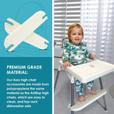 White IKEA High Chair Foot Rest, Compatible with Antilop Chairs | Adjustable, Reversible & Non-Slip Footrest for IKEA Chair - Made with Durable Polypropylene - Antilop Accessories