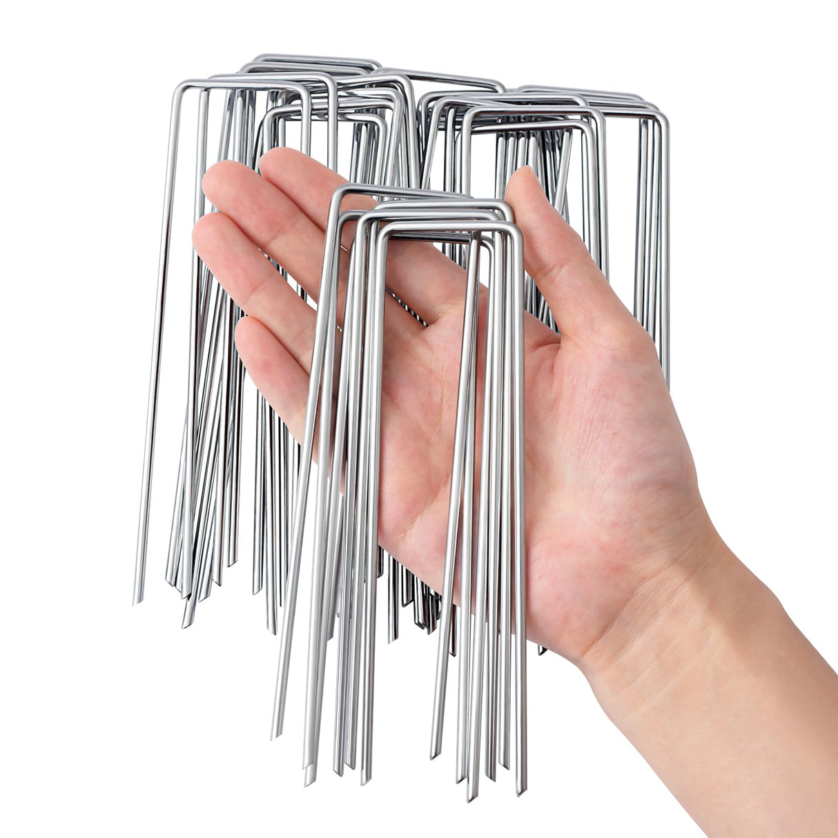 MAT 7-BANQUET Galvanized Landscape Staples 6 Inch 120 Pack Garden Stakes