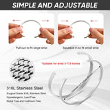 MEALGUET Stainless Steel Mens Cuff Bracelet : Polished 2 Pcs Stackable Metal Minimalist Open Cuffs Bangle Bracelet Set for Men,Mens Jewelry Gift, Silver