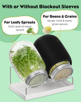 Pawfly Sprouting Kit, Wide Mouth 1 Quart (1000 mL) Mason Jars