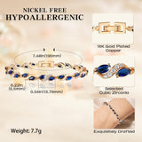 Richapex Diamond Tennis Bracelet for Women, Sapphire Bracelet, 18K Gold Plated Hypoallergenic Bracelets