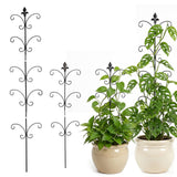 Metal Monstera Plant Support 2-Pack, Adjustable Height Steel Plant Trellis for Pothos, Vining & Climbing Potted Plants, Indoor & Outdoor, Sturdy Rotatable Plant Stakes with Rounded Ends, 31" & 46"