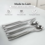 BUNMO Utensils for Elderly, Arthritis, Weak Hand Grip & Handicapped - Convenient Travel Pouch - for Tremors and Parkinsons Patients - Stainless Steel - Eat Independently - Weighted 4 Piece Set