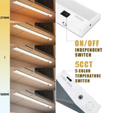 Ansen Hardwired Under Cabinet Lighting, 24in 18W LED Light for Kitchen/Closet, 1237lm, CRI>92, R9>90, 5 Color Temperature, Dimmable, 2700K-5000K(Warm White, Cool White, Daylight)