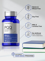 Horbäach PQQ Supplement 40 mg | 120 Capsules | Maximum Strength | Non-GMO and Gluten Free Supplement | Pyrroloquinoline Quinone Disodium Salt