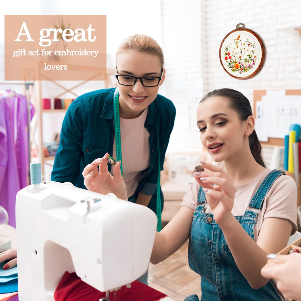 Burbell 15 Pcs 3 Inch Round Embroidery Hoops Frame Circle Rubber Hoops Ring Display Cross Stitch Ornament Imitated Wood Frame Kits for Christmas Halloween Craft Sewing DIY Hanging Gifts