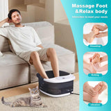 ECARBME Foot Spa Bath Massager with Heat [2025 Upgraded], Vibration, Temperature Control, Jets, Bubbles, Epsom Salt, Feet Massager with 22 Massage Rollers, Foot Bath for Relaxation, Large, Grey