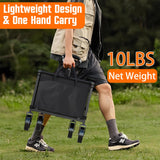 Yozoia Wagons Carts Foldable, Lightweight Portable Utility Shopping Cart with Wheels, Folding Grocery Wagon Cart for Grocery, Camping, Shopping, Beach, Garden, Sports Black