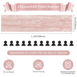 6 Pack Dusty Pink Cheesecloth Table Runner 10FT Long Boho Gauze Table Runner Rustic Sheer Runner for Wedding Bridal Baby Shower Birthday Party Table Decor Thanksgiving Christmas Decorations