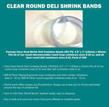 PACTOGO Clear Shrink Bands - Fits Round Plastic Soup/Deli Containers Sizes 8-32 Ounces (Pack of 250)
