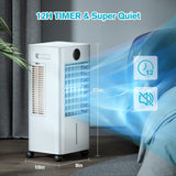 Windowless Portable Air Conditioner, 12H Timer & 2-Gal Tank, 3-IN-1 Portable AC Unit with Remote, 75°Oscillation, 3 Modes & 3 Speeds, Ultra-Quiet 24" Ventless Swamp Cooler for Room Home Office