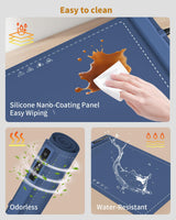 Food Warming Mat - Fast & Full Surface Heating, Silicone Heat Pad with 3 Adjustable Temperature for Buffets Parties, Rollable Electric Warming Tray,Kitchen Heated Plate,Countertop Food Warmer(Blue)