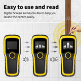 Stud Finder Wall Scanner, Advanced 5-in-1 Detector for Wood, Metal, Joists, Pipes, and AC Wires, New version Intelligent Chip, High-Definition LCD Display Screen & Audible Alarm (Light-Yellow)