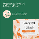 The Honey Pot Company - 64ct - Sanitary Pads for Women - Non-Herbal Heavy Overnight w/Wings - Organic Cotton Cover & Ultra-Absorbent Pulp Core - Feminine Care - FSA & HSA Eligible