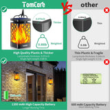 TomCare Solar Lanterns Outdoor Upgraded Flickering Flame Waterproof Hanging Lanterns Decorative Solar Powered LED Christmas Lights for Patio Deck Yard, 2 Pack