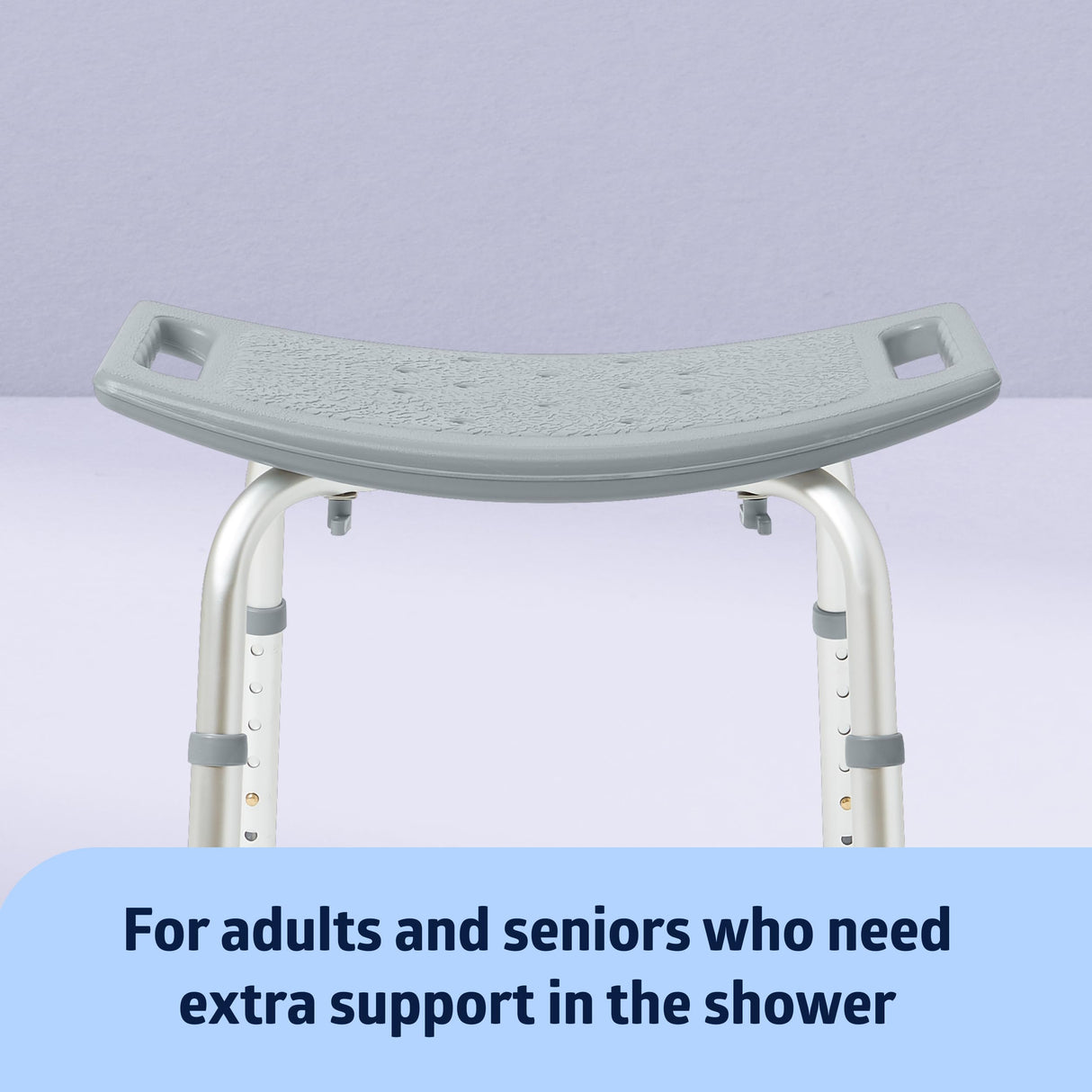 Medline Shower Chair Without Back, Bath Bench Supports up to 400 lbs, Gray