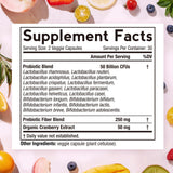 Doctor's Recipes Women's Probiotics, 50 Billion CFU 16 Strains, with Organic Prebiotics Cranberry, Shelf Stable, Delayed Release, 120 Capsules (Pack of 2), 60 Day Supply