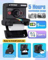 Eveedo Instant Print Camera for Kids,Dual Len Kids Cameras with 2.4 Inch Screen, Christmas Birthday Gifts for Girls Age 3-12, Portable Toddler Toy for 3 4 5 6 7 8 9 10 Year Old Girls Boys (Black)