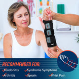 FEATOL Wrist Brace, FSA HSA Eligible Hand Brace, Carpal Tunnel Wrist Splint Night Support for Women Men, Pain Relief Support -Tendonitis, Arthritis, Sprain, Left Hand, Small/Medium