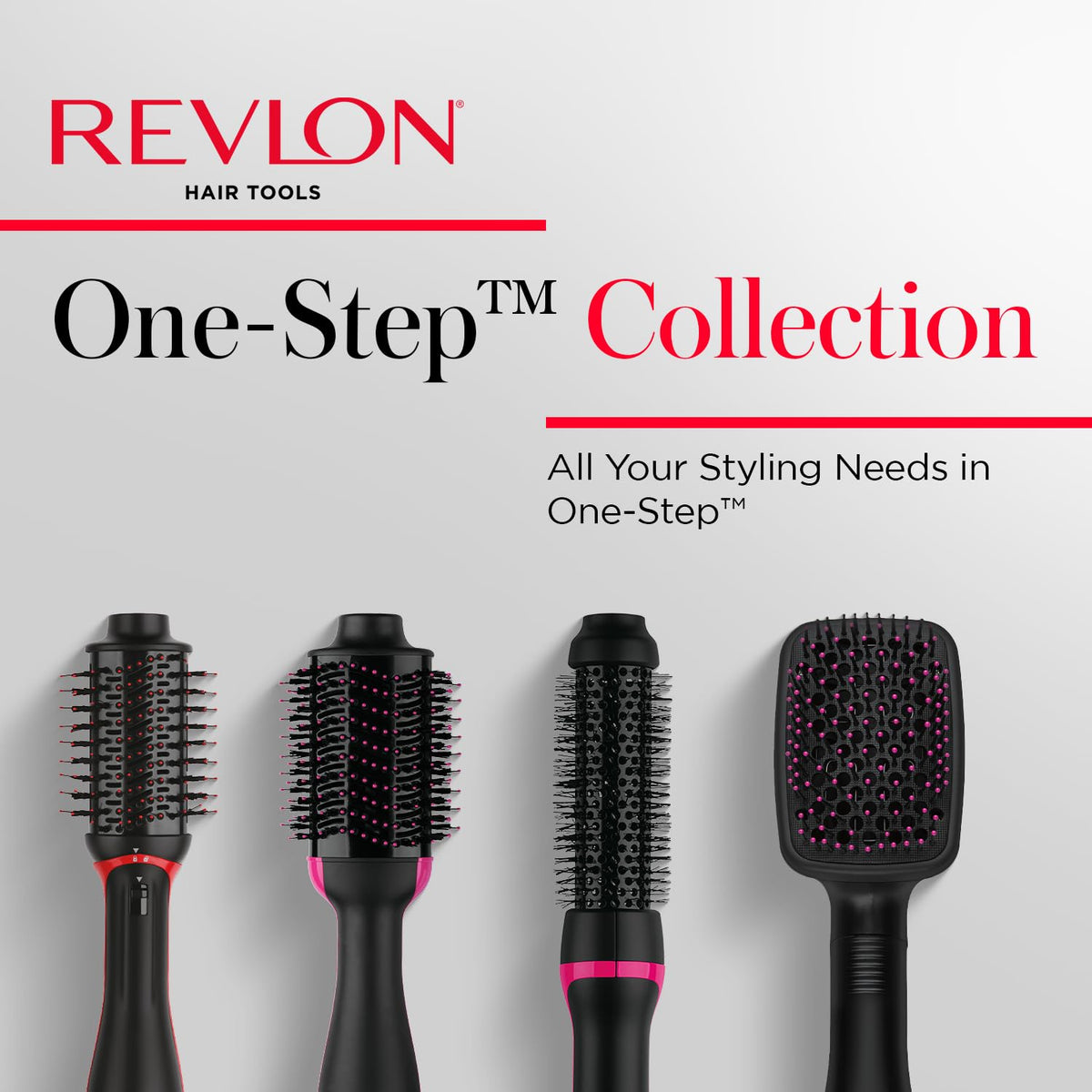 REVLON One-Step Volumizer Plus Hair Dryer and Styler, 2.4 in Barrel, Black