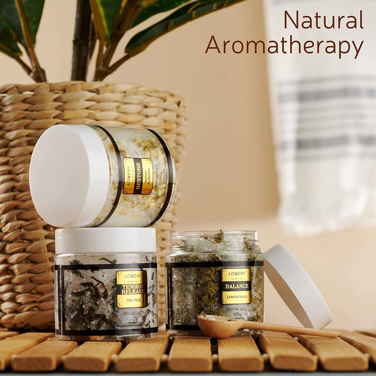 Gifts for Women Who Have Everything, Epsom Bath Salts Gift Basket Set, Relaxing Self Care Salt W/Essential Oil, Christmas Gifts for Mom, Lavender, Eucalyptus, Lemon, Coconut, Tea Tree, Honey Almond