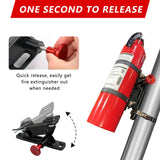 Quick Release Fire Extinguisher Mount - Aluminum Adjustable UTV Roll Bar Fire Extinguisher Holder Mounting Bracket Compatible with Jeep Wrangler TJ JK JL JKU Polaris RZR Ranger Can-Am X3 Universal