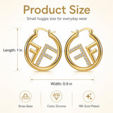 OANM studio 18K Gold Plated Hypoallergenic CZ Small Huggie Earrings for Her
