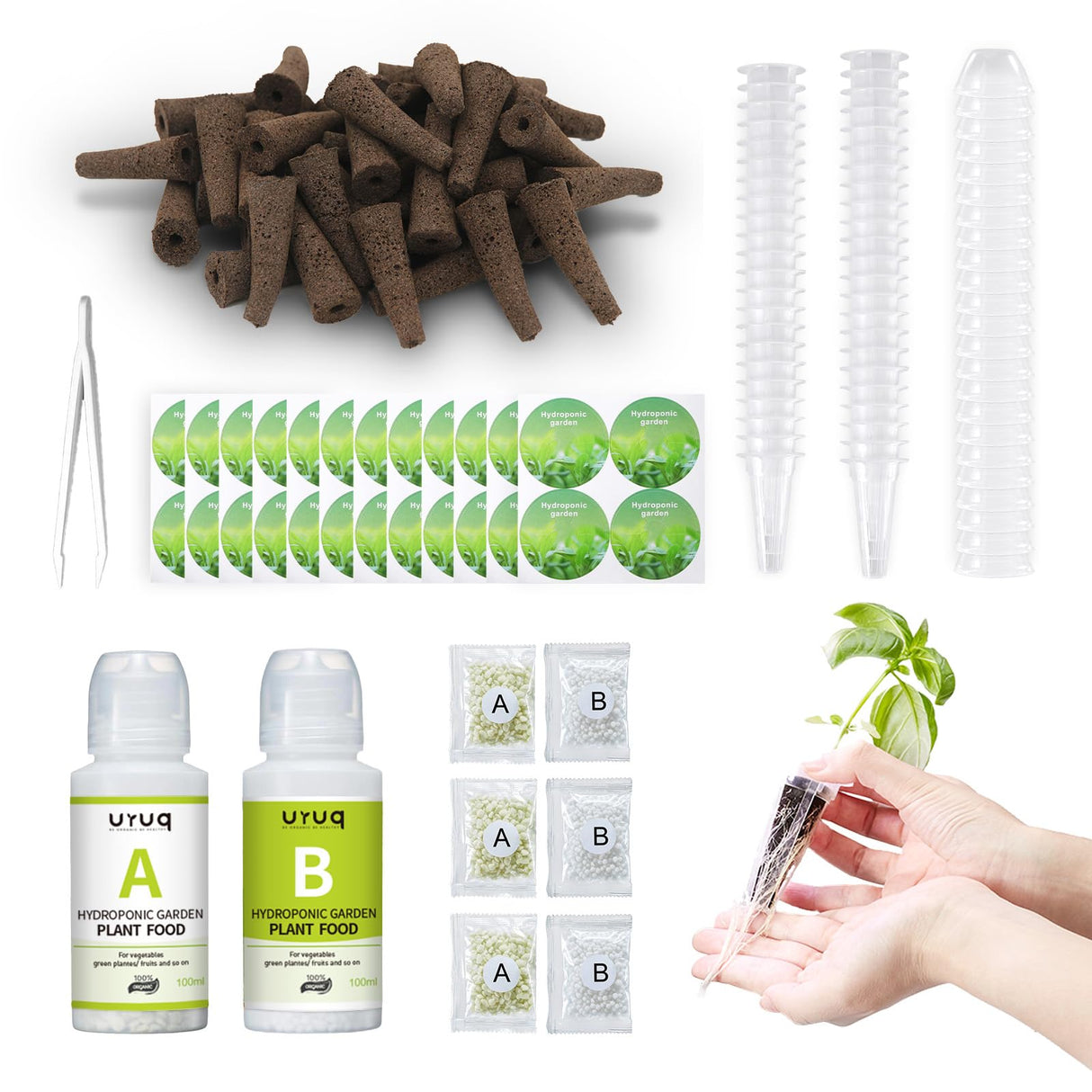 URUQ 188pcs Hydroponic Pods Kit Compatible with AeroGarden & Most Brands