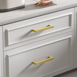 Goldenwarm 10 Pack 5in Gold Cabinet Handles Brushed Gold Cabinet Pulls Brass Drawer Pulls Stainless Steel 128mm Cabinet Hardware Pulls for Kitchen Cabinets