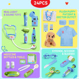 Meland Doctor Kit for Child with Puppy, Pretend Play Toy Gift for Ages 3-6