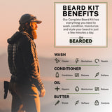 Live Bearded Complete Beard Grooming Kit - Wash, Conditioner, Butter and Oil - Made in the USA with All-Natural Ingredients - Mens Groom Set | Legend Scent - Sandalwood, Vanilla