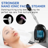 Facial Steamer-Portable Facial Steamer for Face, Nano Ionic Face Steamer for Facial Deep Cleaning, Vaporizador Facial Steamer for Esthetician, Professional Facial Steamer for Home Facial Spa. (Black)