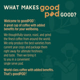 goodPOD Mood and Immune Support Single Serve Coffee K Cup Pods, Organic Arabica Coffee with Reishi & Chaga Mushrooms, Medium Roast, 12 Count