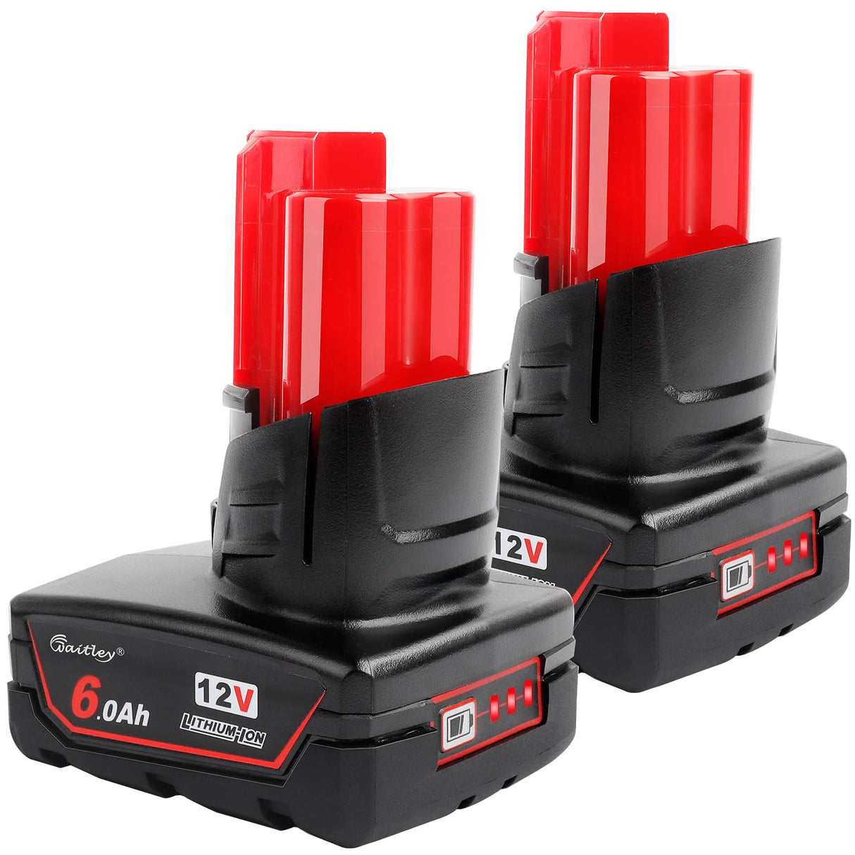 waitley 2 Pack 12V 6A Replacement Battery Compatible with Milwaukee 12V Power Tools (Not Made in Milwaukee)