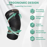 JIUFENTIAN Knee Support for Women and Men with Strap (2pack) Copper Knee Brace for Women Arthritis Pain-Knee Sleeves for Working Out,Running and Knee Pain Relief(Large)