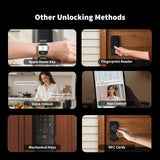 Aqara UWB Smart Lock U400, Matter Over Thread, Apple Home Key, Fingerprint Keyless Entry Deadbolt,Touchscreen Keypad, Rechargeable Battery, Supports HomeKit, Alexa, Google, Home Assistant, Black