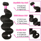 Body Wave Bundles Human Hair 12A Human Hair Bundles 100% Unprocessed Brazilian Virgin Hair Bundle Deals Quick Weave 3 Bundle Real Human Hair Natural Black Hair Extensions For Woman 18 20 22 Inch