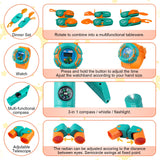 Qtioucp Kids Camping Set 50pcs with Tent & Space Projector Flashlight- Outdoor Campfire Toy Set for Toddlers Kids - Pretend Play Camp Gear Tools for Birthday Christmas